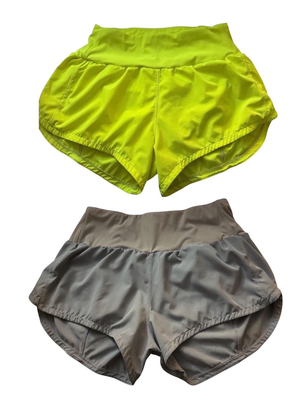 2 Colors ~High-Waist ~Athletic Shorts ~Back Zipper Pocket ~Built-In Mesh Undies